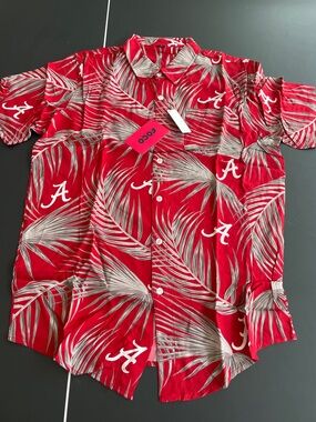 Alabama Crimson Tide Red Tropical Button-Down Shirt